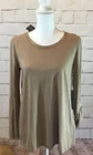 Nwt  RETRO-ology "Rustic Stone"  Cotton Blend Mixed Media High-Low Hem Top Sz S