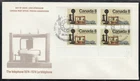 Canada Scott 641 LL Pl Blk FDC - Invention of the Telephone Centennial