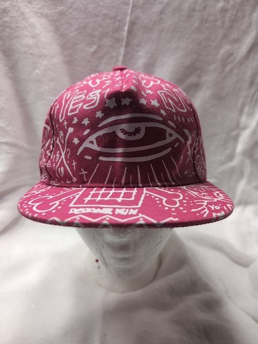 Fashion Vintage Flat Bill Hippie Eye Hip-hop Hat Pink Pop Art