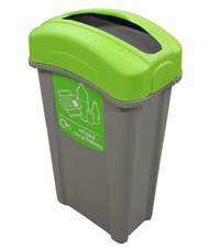Glasdon Eco Nexus 85 L Mixed Recycling Bin (Grey, Green Sticker) Mixed Waste Bin