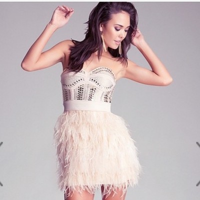 bebe pink feather dress Carrie Ostrich Maternity Maxi Baby Pink