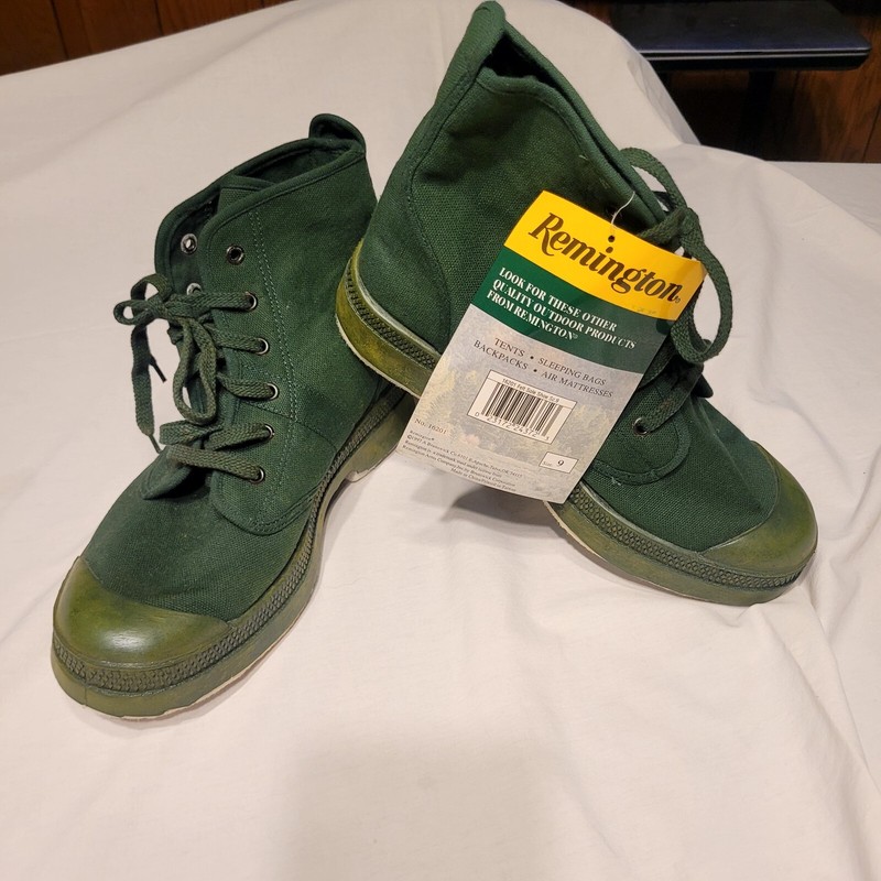 NEW WITH TAGS Remington 16202 Green Canvas Wader Shoes Lug Soles Men’s Size 9 