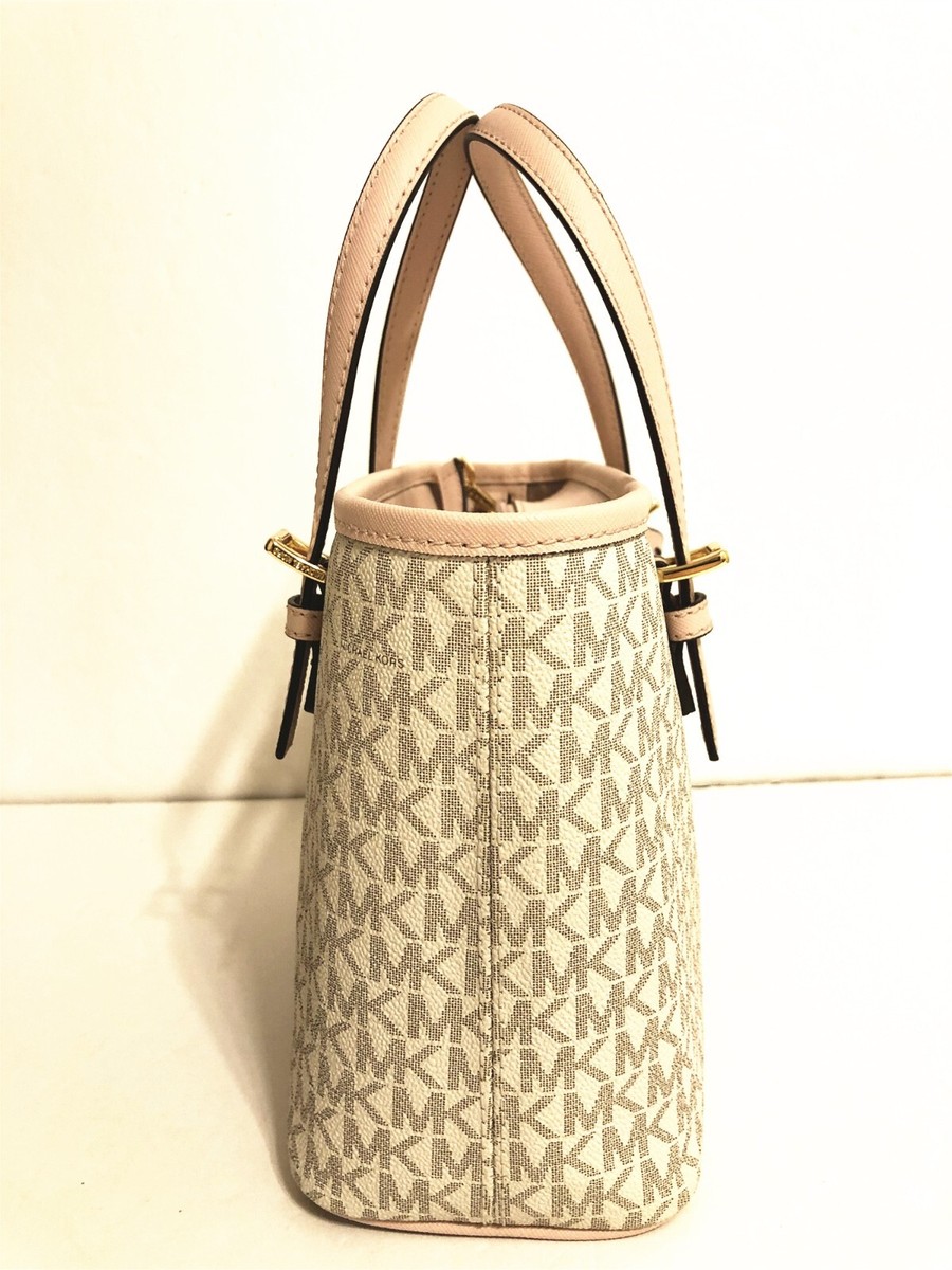 バックグループのみ Michael Kors XS Carry All Jet Set Travel Bag for Women - Powder