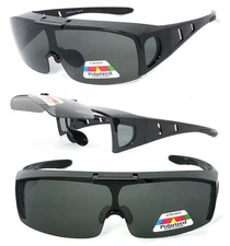 Flip Up POLARIZED Cover Put Fit over Sunglasses wear Rx glass Fit Driving UV400