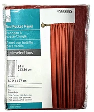 Home Rod Pocket Panel Style Selections 50x84in Treyor Red 0568992