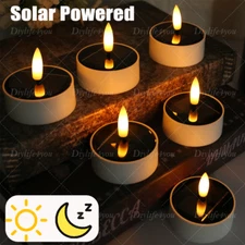 6PCS Solar Powered LED Tea Lights Flameless Flickering Solar LED Candles Lamp