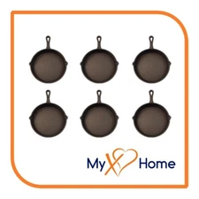 6" Round Cast Iron Frying Pan / Skillet with Handle (6 Skillets) by MyXOHome