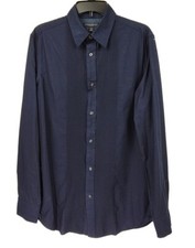 NWT Banana Republic Navy blue Button Up Shirt Men's Size M 15-15.5 collar