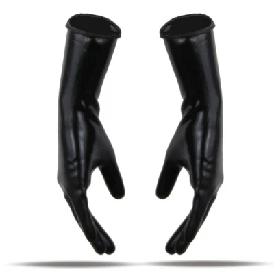 LatexDreamwear 100% HEAVY Latex Handschuhe aus 0,6 mm Latex 3D getaucht schwarz