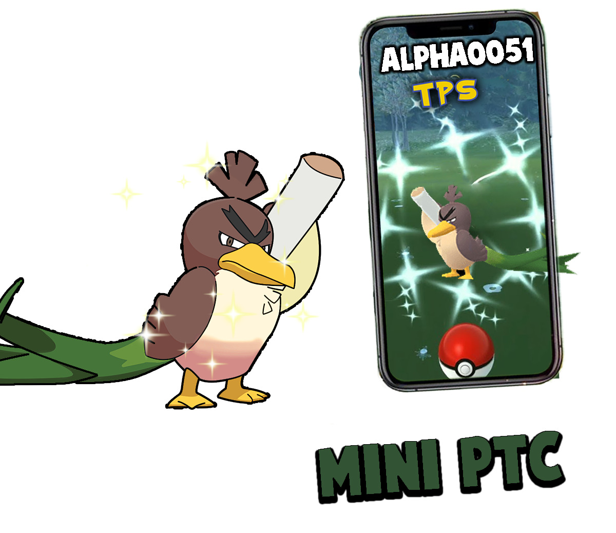 Pokemon Shiny farfetch'd Farfetchd Galarian Mini P T C 60k