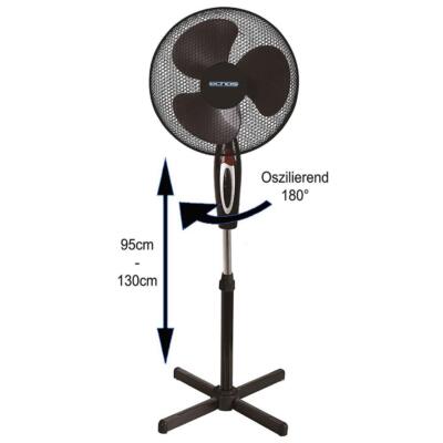 Standventilator Ø41 cm Oszillierender Ventilator Klimagerät Fan Windmaschine 