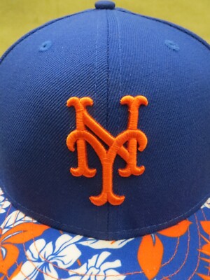 Casquette New Era 59FIFTY New York Mets Bleu Houx Orange Taille 8 MLB