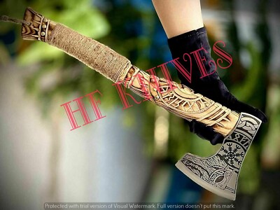 HF KNIVES BEAUTIFUL FORGED  CARBON STEEL VIKING AXE HATCHET TOMAHAWK HAND