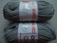Rozetti Comfort Baby yarn, light gray, lot of 2 305 yds ea