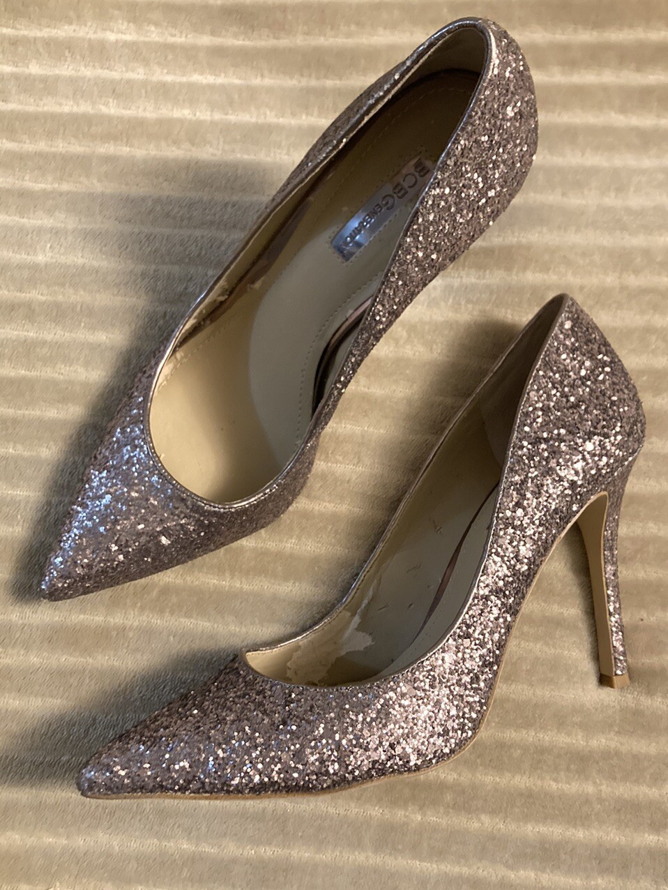 BCBGeneration Glitter Pumps Pointed Toe Purple Gr… - image 8