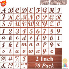 2 Inch Alphabet Letter Stencils for Painting - 70 Pack Letters and Numbers Stenc