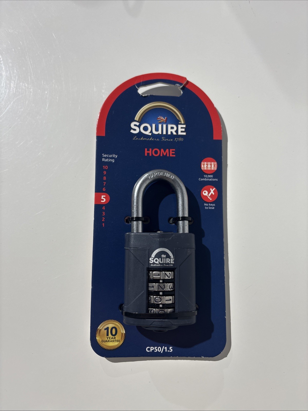 Squire Combi CP50/1.5 Medium Shackle 50mm Recodeable 4 Wheel All Weather Padlock