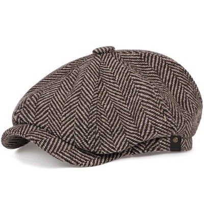 Herren Zeitungsjungenmütze Fischgrät Baker Boy Mütze Peaky Blinders Hüte Bakerboy Flatcap