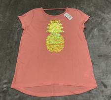 The Childrens Place Shirt Girls X Large 14 Sorbet Color Sequin Summer Vacation