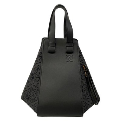 Loewe Hammock bag small Handbag A538S35X29 Black Dark Gray Anagram Jacquard Calf