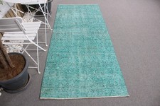 Vintage Turkish Rug, 3,2x7,7 ft Area Rug, Blu...