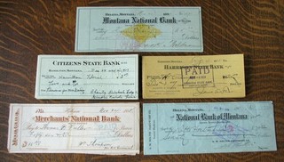 81 (5 dif) old MONTANA checks HAMILTON HARRISON HELENA Territory Revenue