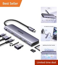 Elegant 7-in-1 USB C Hub with 4K HDMI  100W Power Delivery for All Devices
