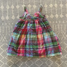 Chaps Plaid 100% Cotton Dress Girls Size 2T Pink Multi Color
