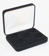 Black Felt COIN DISPLAY GIFT METAL PLUSH BOX holds 5-Quarters or Presidential 1