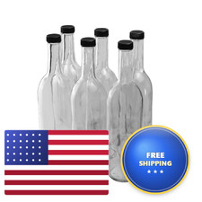 Fastrack 750 Ml Clear Bordeaux Wine Bottles Pack Of 6 12 Black Plastic W5 Flint