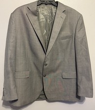 Stafford Mens Classic Fit Blazer Jacket Charcoal Gray Two Button Tailored Coat