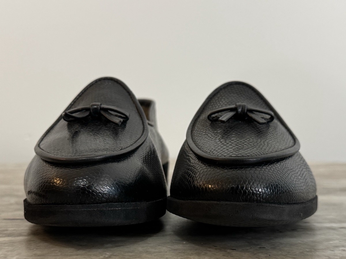 BELGIAN SHOES TRAVELETTE LOAFER BLACK LIZARD EMBOSSED CALF  display picture 1