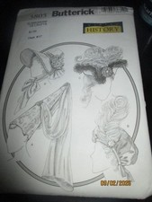 UNCUT BUTTERICK SEWING PATTERN MAKING HISTORICAL HATS 3805