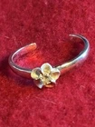 Vintage Sterling Silver 925 Flower Cuff Toe Ring Size 4 Adjustable Blossom