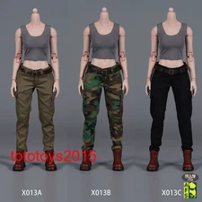 AFS TOYS 1/6 Combat work pants vests belts Suit Fit 12'' Female Action Figure