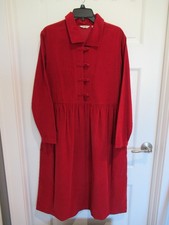 Eddie Bauer Women's Corduroy Maxi Prairie Dress Button Front Size Med - REDUCED