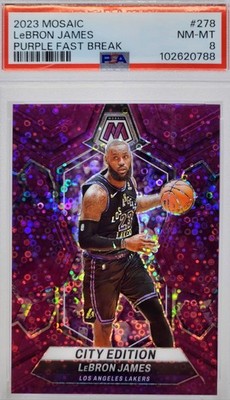その他 PURPLE PRIZM /50 LEBRON JAMES 📈POP2 LEBRON JAMES PURPLE /50📈 PSA 8 2023 MOSAIC FAST BREAK