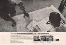 IBM Vintage 1962 2pg Magazine Ad Critical Path Scheduling Data Processing Print