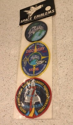 Nasa Space Embleme x 3 original verpackt John Glenn Vintage