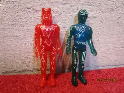 Lot of 2 Vintage Original TRON Figures Red + Blue Action Figures