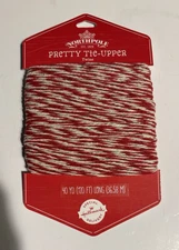 Hallmark Christmas Northpole Pretty Tie-upper Twine - Red/White - New In Package