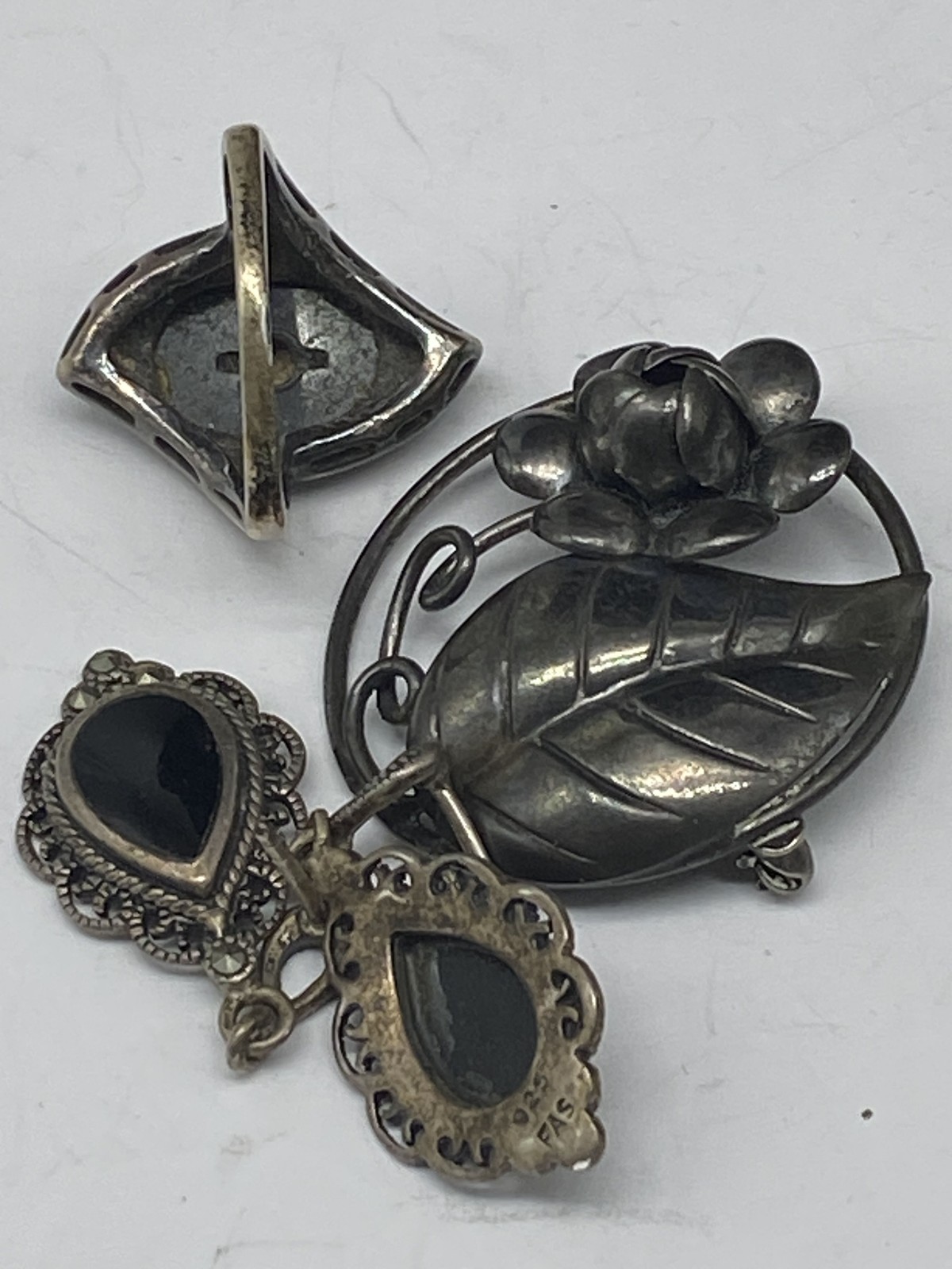 Sterling Silver Assorted Ring Earring / Brooch Je… - image 1