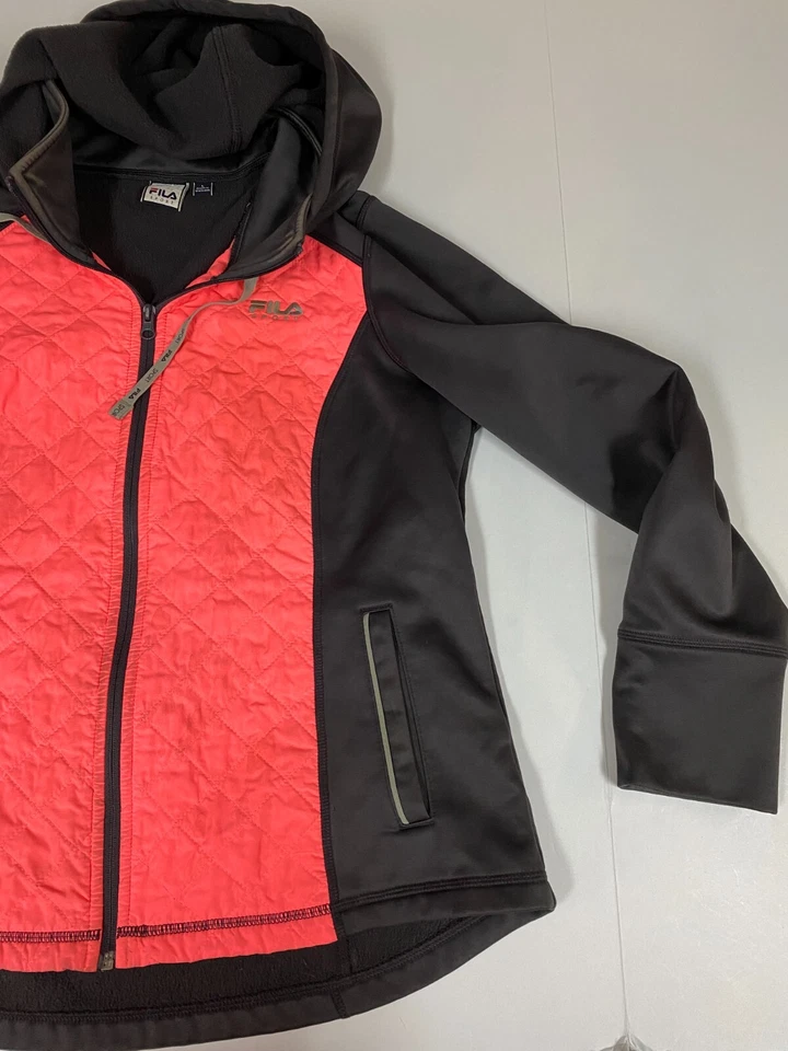 Chaqueta Fila Mujer Grande Gris Cremallera Completa Sudadera con Capucha Exterior Clásica Foto 2 de 4