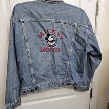 VINTAGE 90s MICKEY MOUSE DISNEY STORE MENS L DENIM JEAN JACKET Stylish Travel