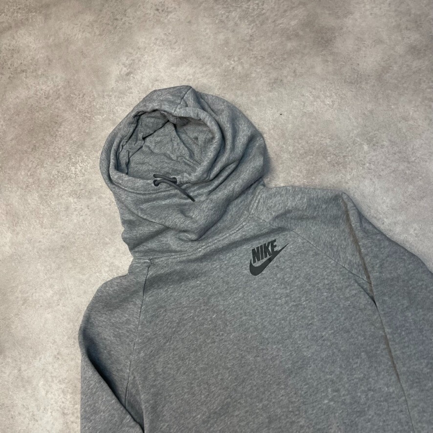 Nike Hoodie Womens Small Swoosh Club Logo Pull Over Sweatshirt, Grey, Medium image 3