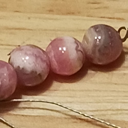 Natural Swirling Pink Rhodochrosite 17.75" Strand , 207.8 Carats - Picture 24 of 24