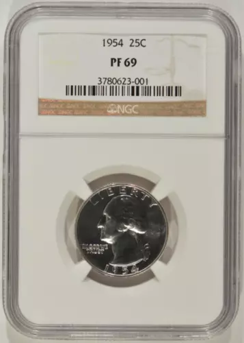 1954 Proof Washington Silver Quarter 25c NGC PF69 3780623-001