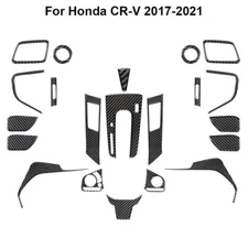 21Pcs Carbon Fiber Full Interior Kit Cover Trim For Honda CR-V 2017-2021