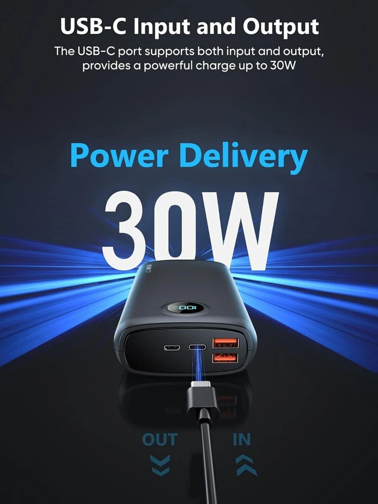 40000mAh Power Bank with QC 4.0 and PD 30W Fast Charging Portable Charger 40000mAh Power Bank with QC 4.0 and PD 30W Fast Charging Portable Charger