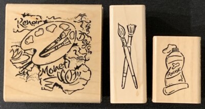 Stampendous Francoise Collection Artistic Impressions Paint Palette Rubber Stamp